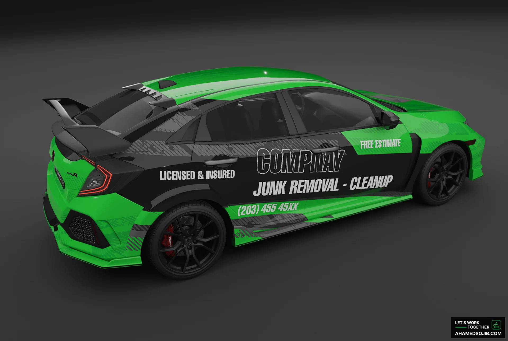 Junk removal company car wrap design