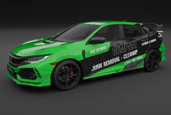 Junk removal company car wrap design