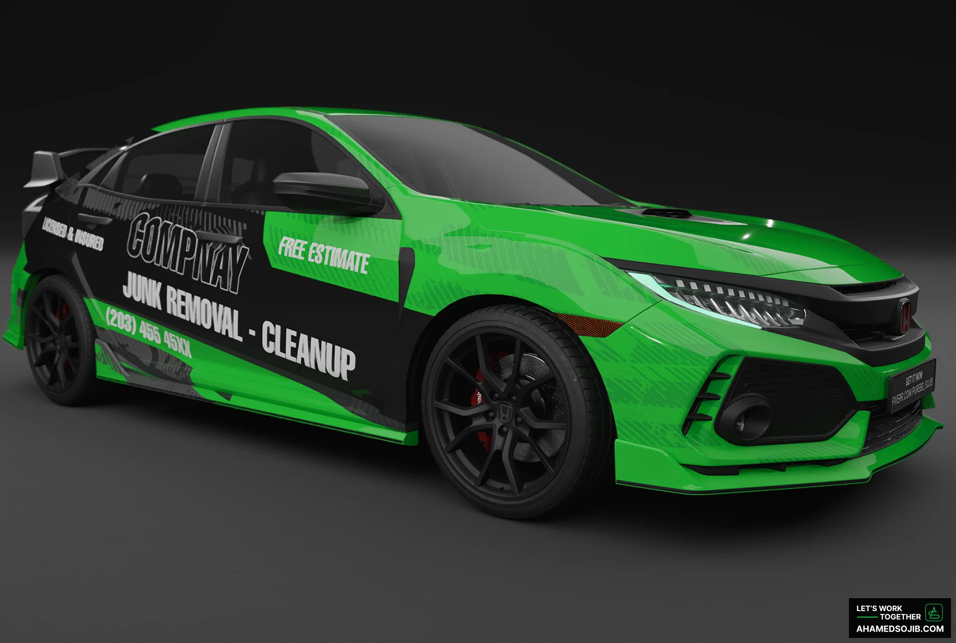Junk removal company car wrap design