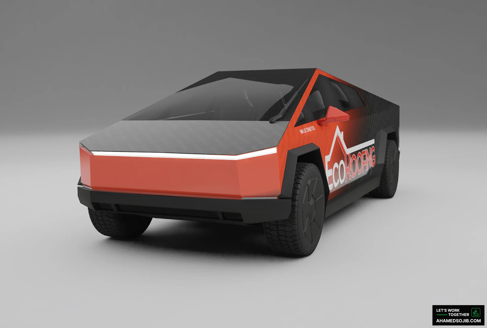 EcoRoofing Cyber Truck Wrap Design
